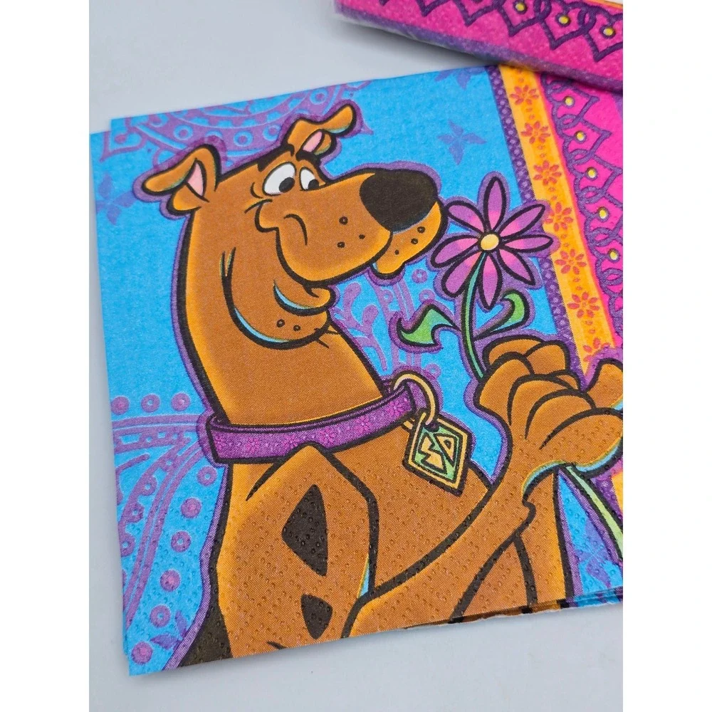 Hallmark Scooby-Doo Napkins Blue Vintage 2000 Party Express Paisley 20 Ct